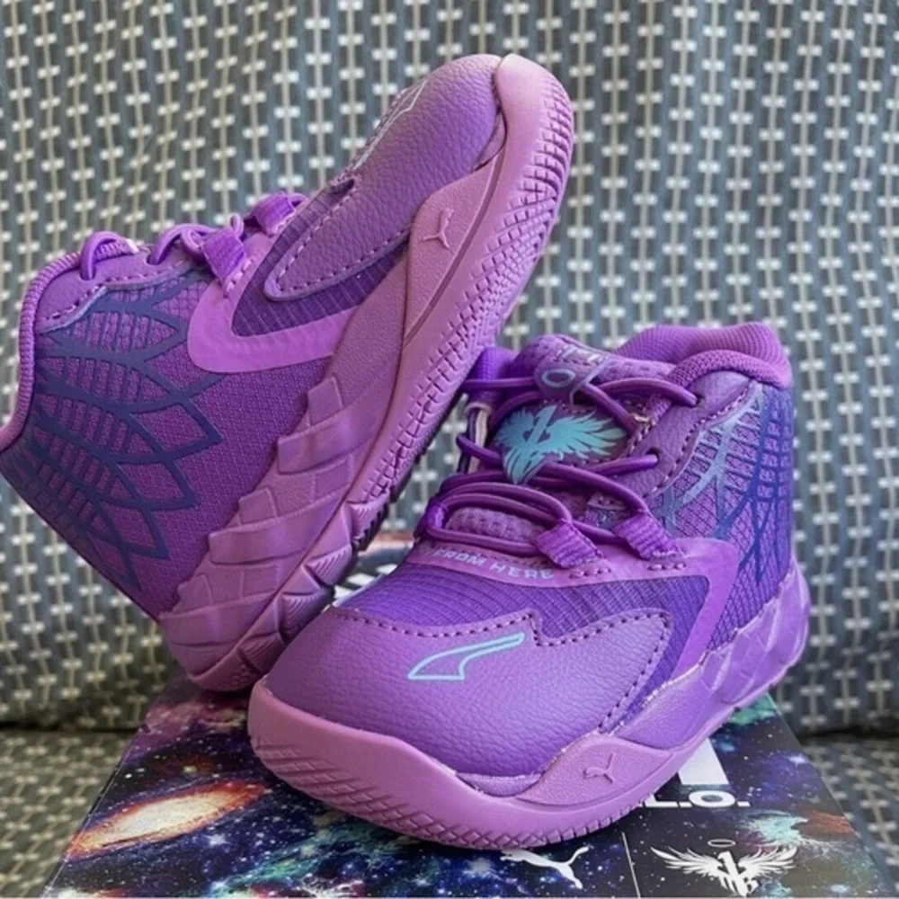Puma LaMelo Ball Purple Tennis Shoes MB.01 NIB Toddler Size 5c.